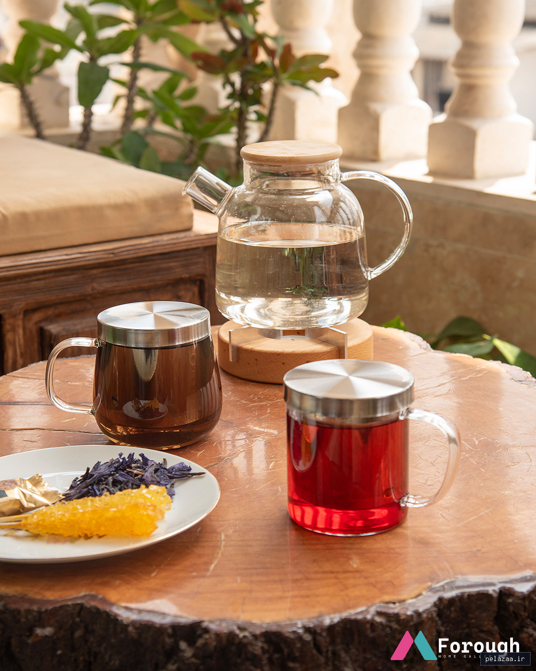 لیوان دمنوش پیرکس استیل - forough-home گرگان