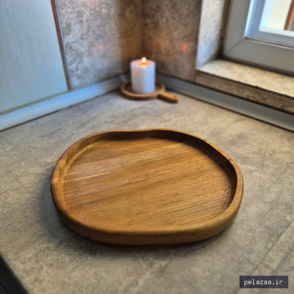 سینی گرد ساده نارون T001 - khan-wood گرگان