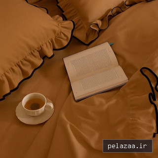 روتختی پینترستی چین دار ساده فولدر مدل پارمیدا (جنس نخ پنبه براش) رنگ قهوه ای آجری - rofarshikeshdar گرگان