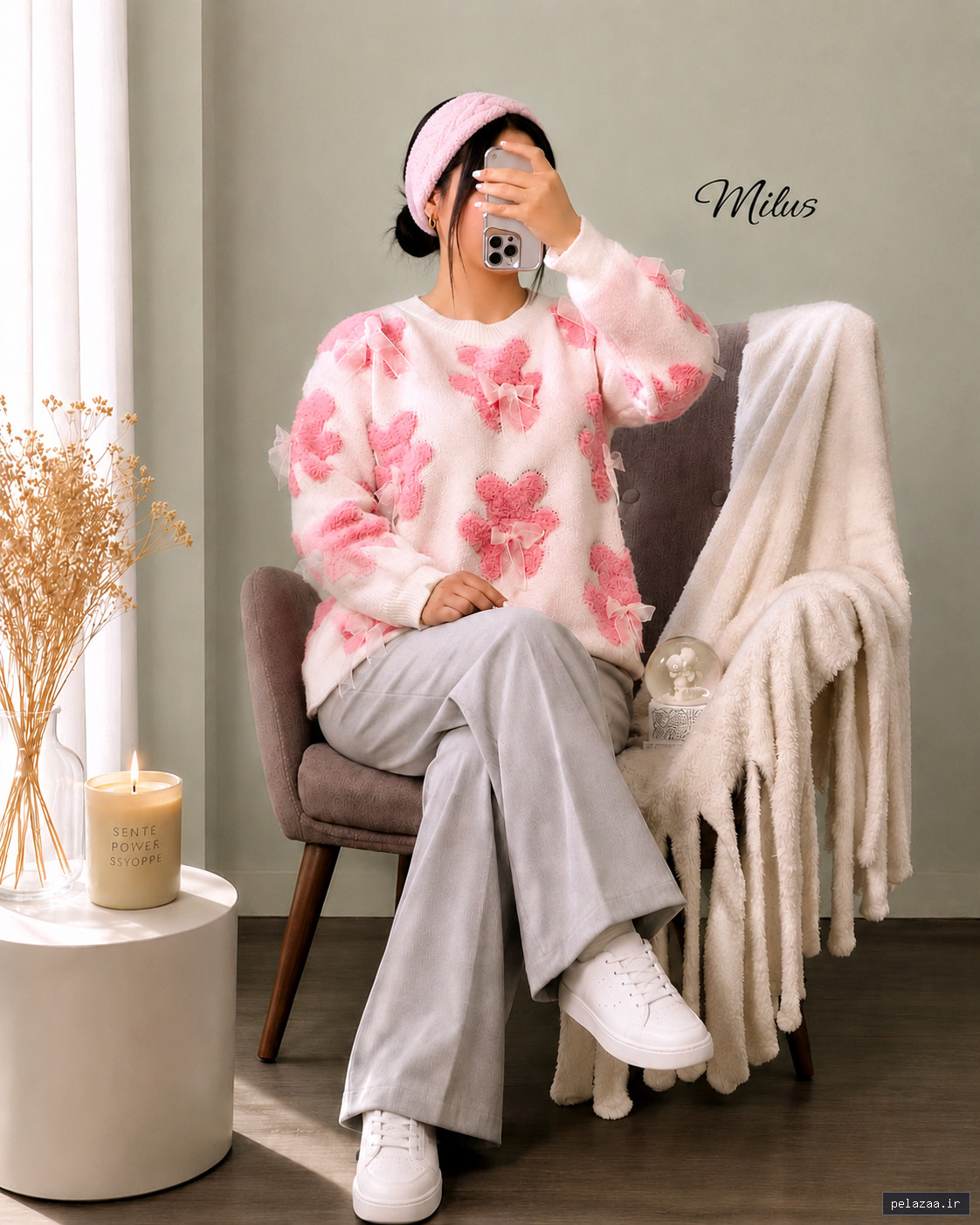 لباس زنانه پلیور بافت وارداتی تدی پاپیون - milusboutique گرگان