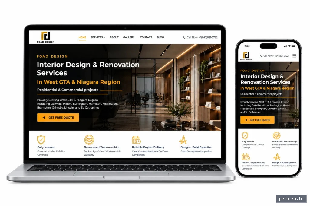 projects طراحی وبسایت خدماتی foad design؛ متخصص نوسازی - injawp گرگان