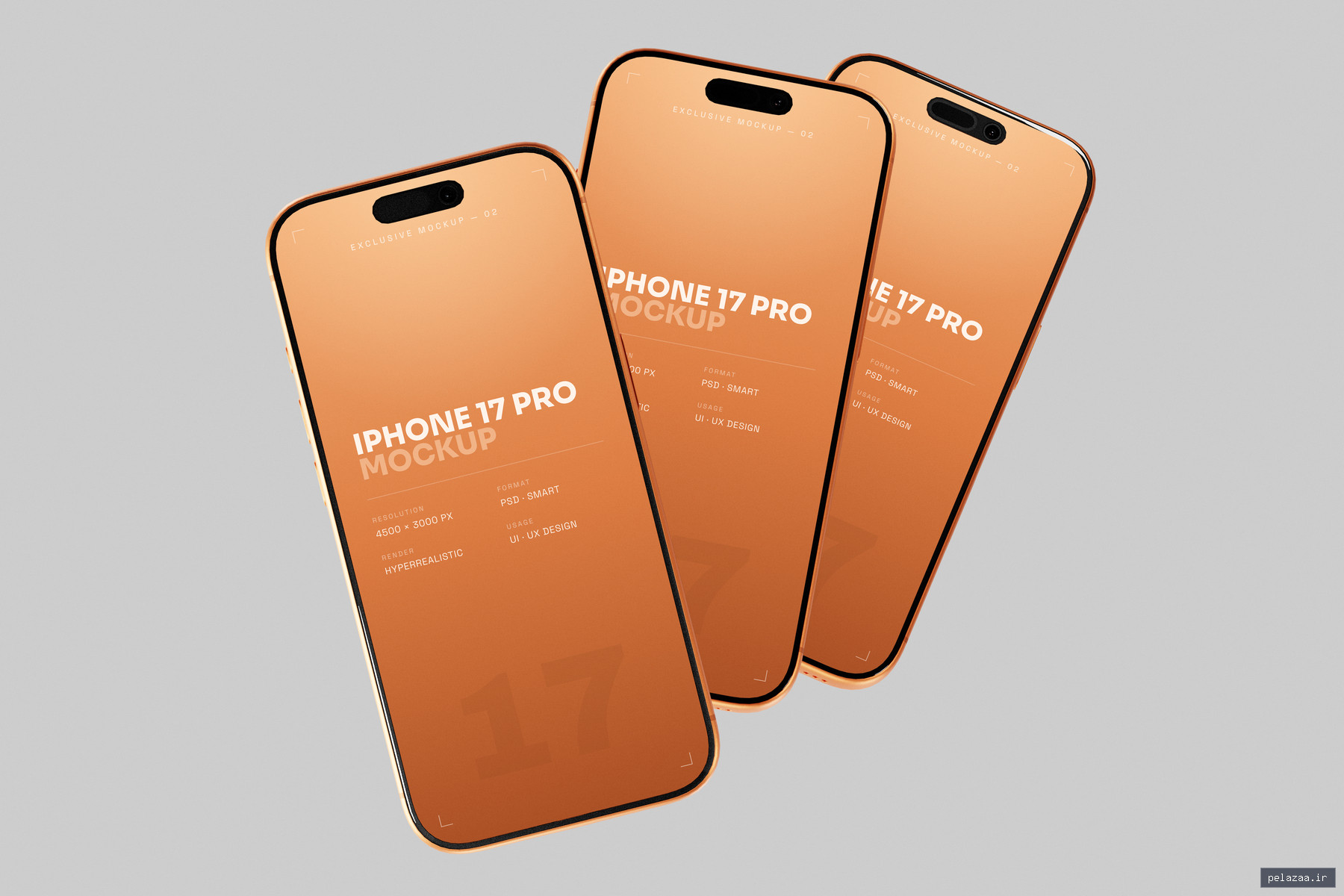 دانلود موکاپ آیفون 17 پرو | iPhone 17 Pro Mockup حرفهای - studioartira