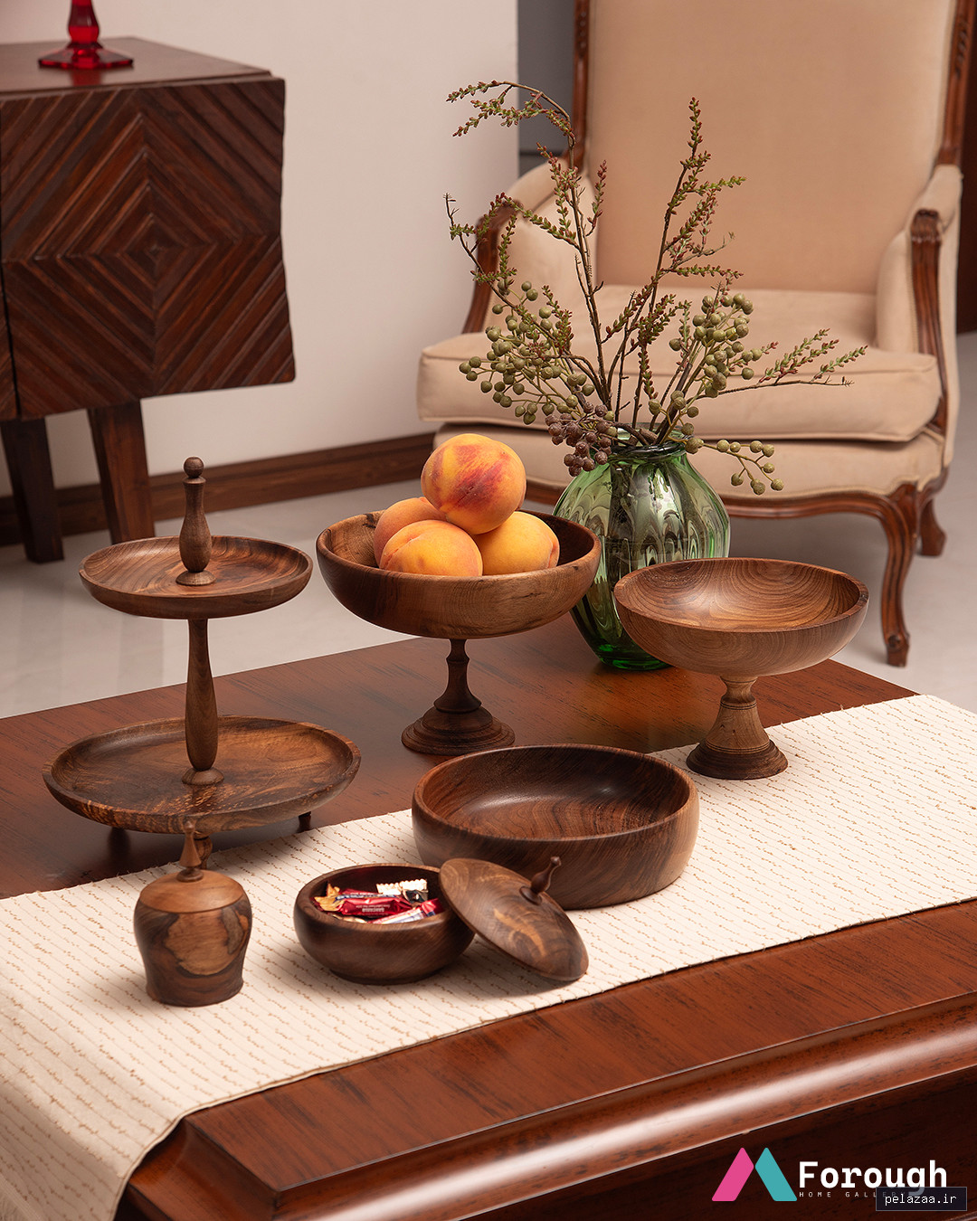 ست پذیرایی چوب گردو کد ۰۶ - forough-home گرگان