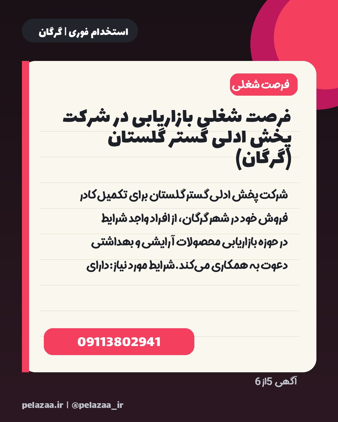 جدیدترین ۶ آگهی استخدامی امروز گرگان - اسلاید 6